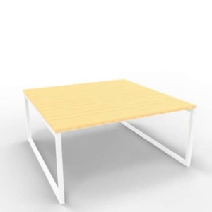 Bench piano Faggio 160x160xh.75 cm gamba ad anello in acciaio Bianco linea Practika P2 Quadrifoglio - ECBEA16-FA-I-0