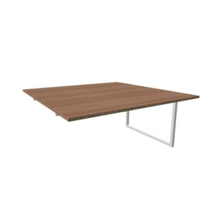 Postazione aggiuntiva bench piano Noce 160x160xh.75 cm gamba ad anello in acciaio Argento Practika P2 ECBIA16-NO-A-0