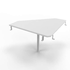 Raccordo 90° piano Grigio 84x84xh.75 cm gamba in acciaio Argento per scrivanie Practika P3 Quadrifoglio ECRA9003-GR-A-0