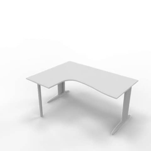 Scrivania angolare sinistra piano Grigio 160x120xh.75 cm gamba a L in acciaio Quadrifoglio piano Grigio ECSMT16S-GR-A-0