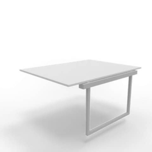 Postazione aggiuntiva bench piano Grigio 120x160xh.75 cm gamba ad anello in acciaio Argento Practika P2 ECBIA12-GR-A-0