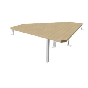 Raccordo 90° piano Rovere 84x84xh.75 cm gamba in acciaio Argento per scrivanie Practika P3 Quadrifoglio ECRA9003-RK-A-0