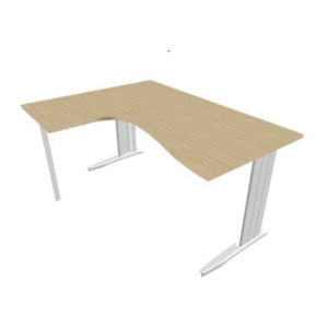 Scrivania angolare sinistra piano Rovere 160x120xh.75 cm gamba a L in acciaio Quadrifoglio piano Rovere ECSMT16S-RK-A-0