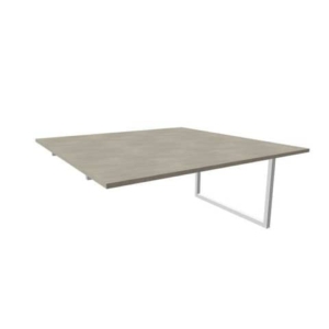 Postazione aggiuntiva bench cemento 160x160xh.75 cm gamba ad anello in acciaio Argento Practika P2 ECBIA16-CL-A-0