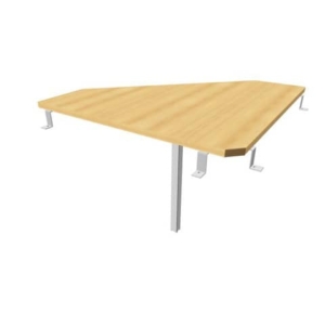 Raccordo 90° piano Faggio 84x84xh.75 cm gamba in acciaio Argento per scrivanie Practika P3 Quadrifoglio ECRA9003-FA-A-0