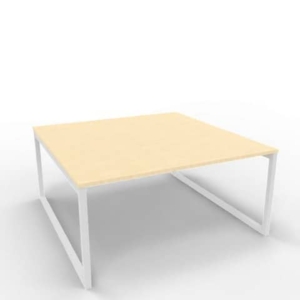 Bench piano Rovere 160x160xh.75 cm gamba ad anello in acciaio Bianco linea Practika P2 Quadrifoglio - ECBEA16-RK-I-0
