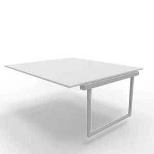 Postazione aggiuntiva bench piano Grigio 180x160xh.75 cm gamba ad anello in acciaio Argento Practika P2 ECBIA18-GR-A-0