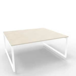 Bench piano cemento 180x160xh.75 cm gamba ad anello in acciaio Bianco linea Practika P2 Quadrifoglio - ECBEA18-CL-I-0