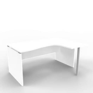 Scrivania angolare destra piano Bianco 160x120xh.75 cm fianco a pannello in melaminico Practika P4 ECSLP16D-BA-BA-0