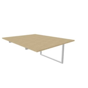 Postazione aggiuntiva bench piano Rovere 120x160xh.75 cm gamba ad anello in acciaio Argento Practika P2 ECBIA12-RK-A-0