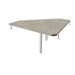 Raccordo 90° piano cemento 84x84xh.75 cm gamba in acciaio Argento per scrivanie Practika P3 Quadrifoglio ECRA9003-CL-A-0