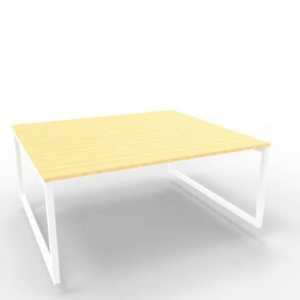 Bench piano Faggio 180x160xh.75 cm gamba ad anello in acciaio Bianco linea Practika P2 Quadrifoglio - ECBEA18-FA-I-0