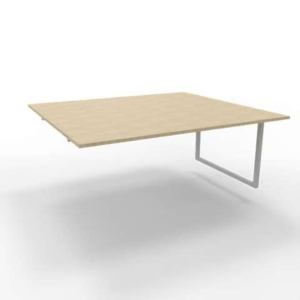 Postazione aggiuntiva bench piano Rovere 180x160xh.75 cm gamba ad anello in acciaio Argento Practika P2 ECBIA18-RK-A-0