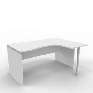 Scrivania angolare destra piano Grigio 160x120xh.75 cm fianco a pannello in melaminico Practika P4 ECSLP16D-BA-BA-0