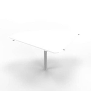 Raccordo 90° piano Bianco 84x84xh.75 cm gamba in acciaio Argento per scrivanie Practika P4 Quadrifoglio ECRA9004-BA-A-0