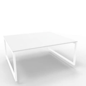 Bench piano Grigio 180x160xh.75 cm gamba ad anello in acciaio Bianco linea Practika P2 Quadrifoglio - ECBEA18-GR-I-0