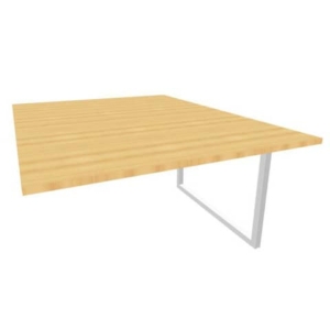 Postazione aggiuntiva bench piano Faggio 120x160xh.75 cm gamba ad anello in acciaio Argento Practika P2 ECBIA12-FA-A-0