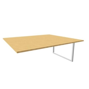 Postazione aggiuntiva bench piano Faggio 180x160xh.75 cm gamba ad anello in acciaio Argento Practika P2 ECBIA18-FA-A-0