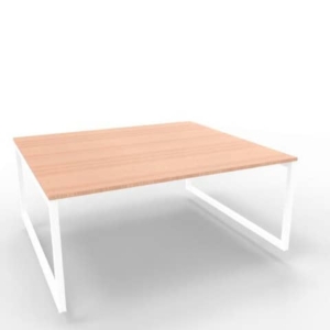 Bench piano Noce canaletto 180x160xh.75 cm gamba ad anello in acciaio Bianco linea Practika P2 - ECBEA18-NO-I-0