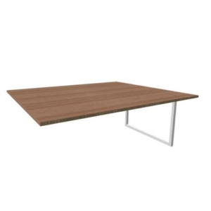 Postazione aggiuntiva bench piano Noce 180x160xh.75 cm gamba ad anello in acciaio Argento Practika P2 ECBIA18-NO-A-0