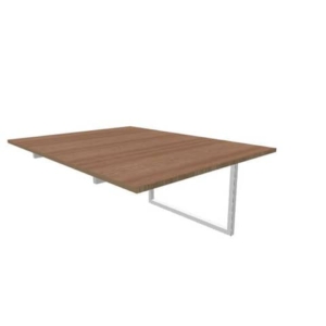 Postazione aggiuntiva bench piano Noce 120x160xh.75 cm gamba ad anello in acciaio Argento Practika P2 ECBIA12-NO-A-0