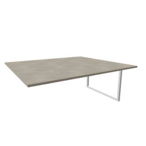 Postazione aggiuntiva bench cemento 180x160xh.75 cm gamba ad anello in acciaio Argento Practika P2 ECBIA18-CL-A-0