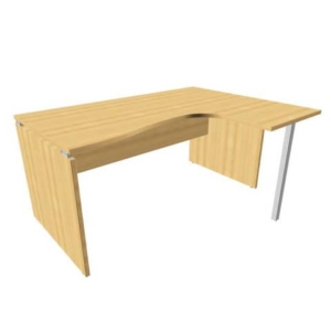 Scrivania angolare destra piano Faggio 160x120xh.75 cm fianco a pannello in melaminico Practika P4 ECSLP16D-FA-FA-0