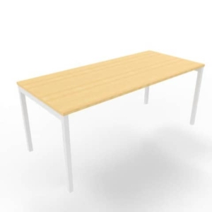 Scrivania piano Faggio 180x80xh.75 cm gamba a ponte in acciaio Bianco linea Practika P3 Quadrifoglio - ECSPT180-FA-I-0