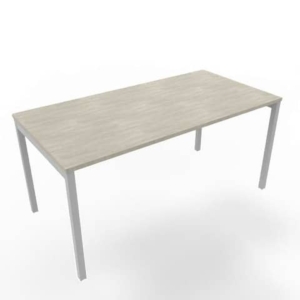 Scrivania piano cemento 160x80xh.75 cm gamba a ponte in acciaio Argento linea Practika P3 Quadrifoglio - ECSPT160-CL-A-0