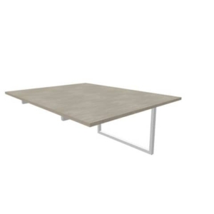 Postazione aggiuntiva bench cemento 120x160xh.75 cm gamba ad anello in acciaio Argento Practika P2 ECBIA12-CL-A-0