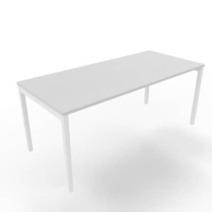 Scrivania piano Grigio 180x80xh.75 cm gamba a ponte in acciaio Bianco linea Practika P3 Quadrifoglio - ECSPT180-GR-I-0