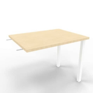 Dattilo scrivania sospeso piano Rovere 80x60xh.75 cm gamba sezione quadrata in acciaio Bianco Practika ECDM080-RK-I-0