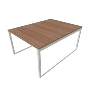 Bench piano Noce canaletto 120x160xh.75 cm gamba ad anello in acciaio Argento linea Practika P2 - ECBEA12-NO-A-0