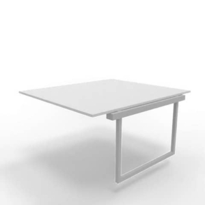 Postazione aggiuntiva bench piano Grigio 140x160xh.75 cm gamba ad anello in acciaio Argento Practika P2 ECBIA14-GR-A-0