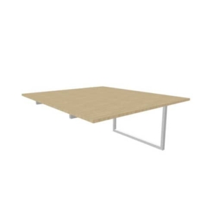Postazione aggiuntiva bench piano Rovere 140x160xh.75 cm gamba ad anello in acciaio Argento Practika P2 ECBIA14-RK-A-0