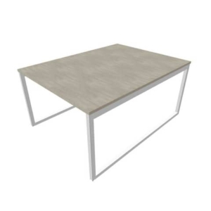 Bench piano cemento 120x160xh.75 cm gamba ad anello in acciaio Argento linea Practika P2 Quadrifoglio - ECBEA12-CL-A-0