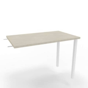 Dattilo scrivania sospeso piano cemento 100x60xh.75 cm gamba sezione quadrata in acciaio Bianco Practika ECDM100-CL-I-0