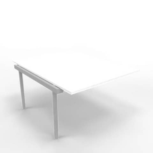 Postazione aggiuntiva bench piano Bianco 120x160xh.75 cm gamba a ponte in acciaio Argento Practika P3 - ECBIC12-BA-A-0