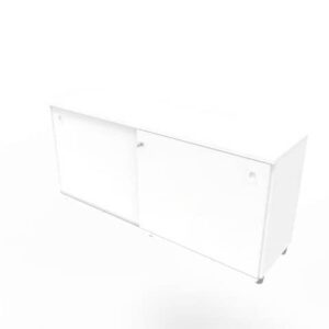 Armadio basso altezza scrivania ante scorrevoli Bianche doppia larghezza 160x45xh.73 cm - ECEB16S-BA-BA-0