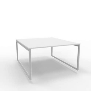 Bench piano Grigio 140x160xh.75 cm gamba ad anello in acciaio Argento linea Practika P2 Quadrifoglio - ECBEA14-GR-A-0