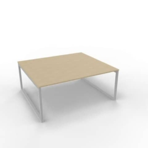 Bench piano Rovere 180x160xh.75 cm gamba ad anello in acciaio Argento linea Practika P2 Quadrifoglio - ECBEA18-RK-A-0
