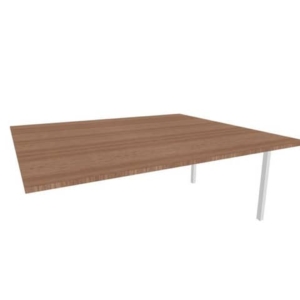 Postazione aggiuntiva bench piano Noce 180x160xh.75 cm gamba a ponte in acciaio Argento Practika P3 - ECBIC18-NO-A-0