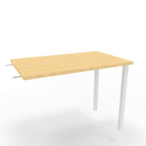 Dattilo scrivania sospeso piano Faggio 100x60xh.75 cm gamba sezione quadrata in acciaio Bianco Practika ECDM100-FA-I-0