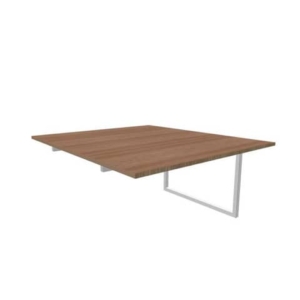 Postazione aggiuntiva bench piano Noce 140x160xh.75 cm gamba ad anello in acciaio Argento Practika P2 ECBIA14-NO-A-0