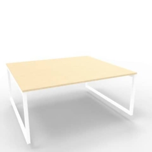 Bench piano Rovere 180x160xh.75 cm gamba ad anello in acciaio Bianco linea Practika P2 Quadrifoglio - ECBEA18-RK-I-0