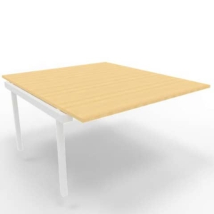 Postazione aggiuntiva bench piano Faggio 140x160xh.75 cm gamba a ponte in acciaio Bianco Practika P3 - ECBIC14-FA-I-0