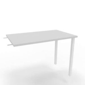 Dattilo scrivania sospeso piano Grigio 100x60xh.75 cm gamba sezione quadrata in acciaio Bianco Practika ECDM100-GR-I-0