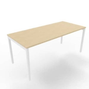 Scrivania piano Rovere 180x80xh.75 cm gamba a ponte in acciaio Bianco linea Practika P3 Quadrifoglio - ECSPT180-RK-I-0