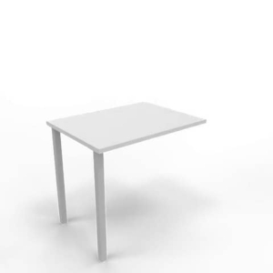 Dattilo scrivania sospeso piano Grigio 80x60xh.75 cm gamba sezione quadrata in acciaio Argento Practika ECDM080-GR-A-0
