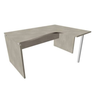 Scrivania angolare destra piano cemento 160x120xh.75 cm fianco a pannello in melaminico Practika P4 ECSLP16D-CL-CL-0